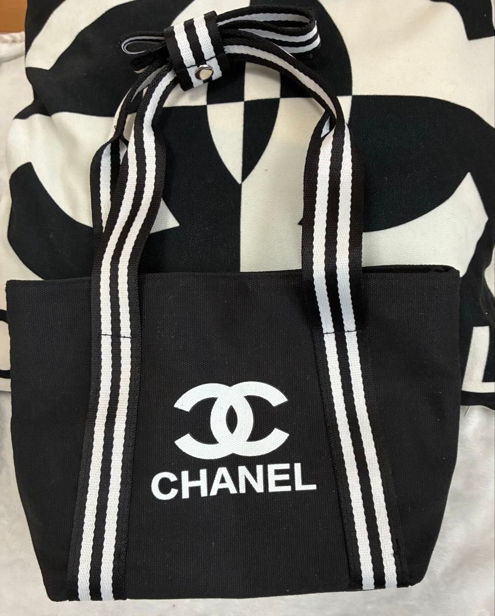 CHANEL シャネル ノベルティ リボン ミニトートバッグ ブラック｜Yahoo