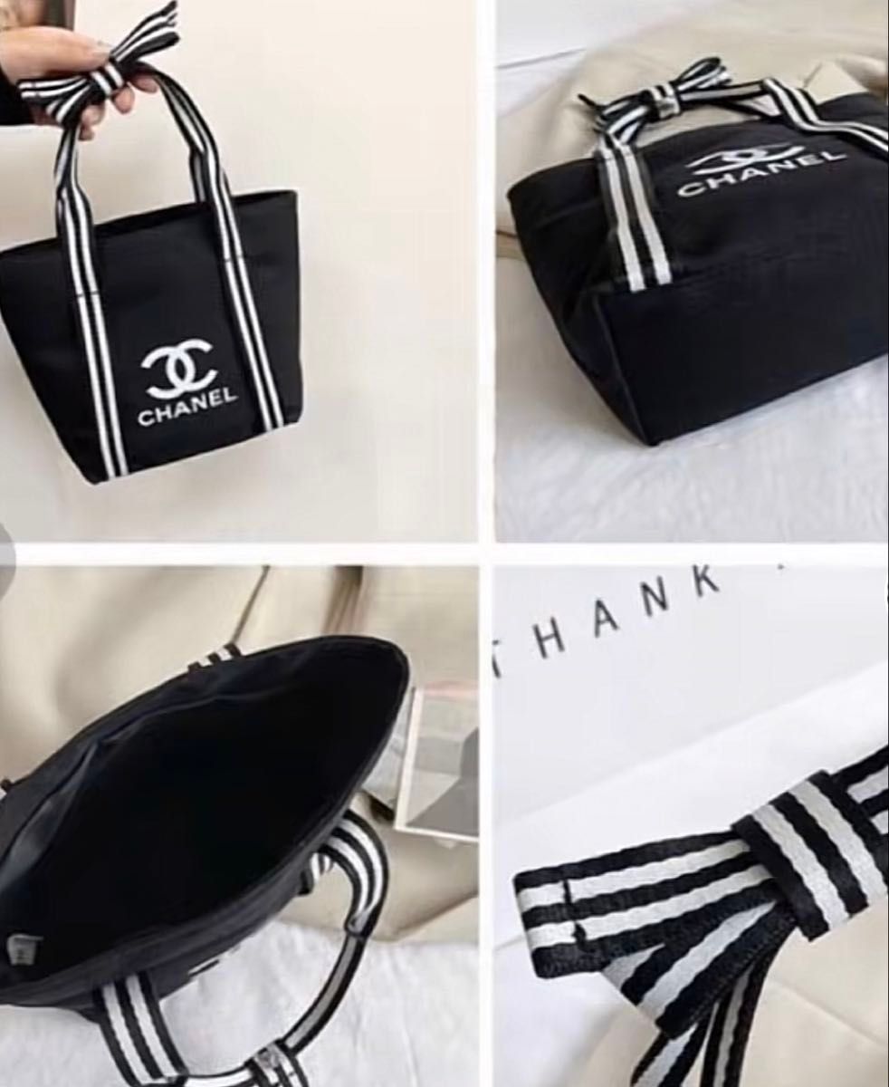CHANEL シャネル ノベルティ リボン ミニトートバッグ ブラック｜Yahoo