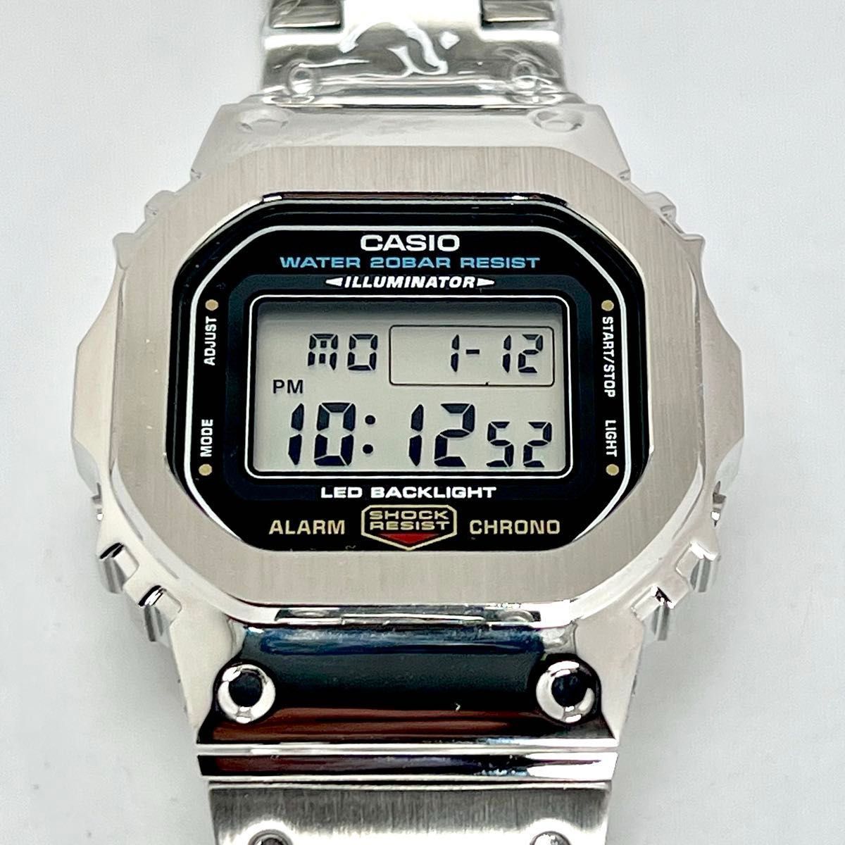 新品 G-SHOCK DW-5600UE フルメタルカスタム ステンレスシルバー