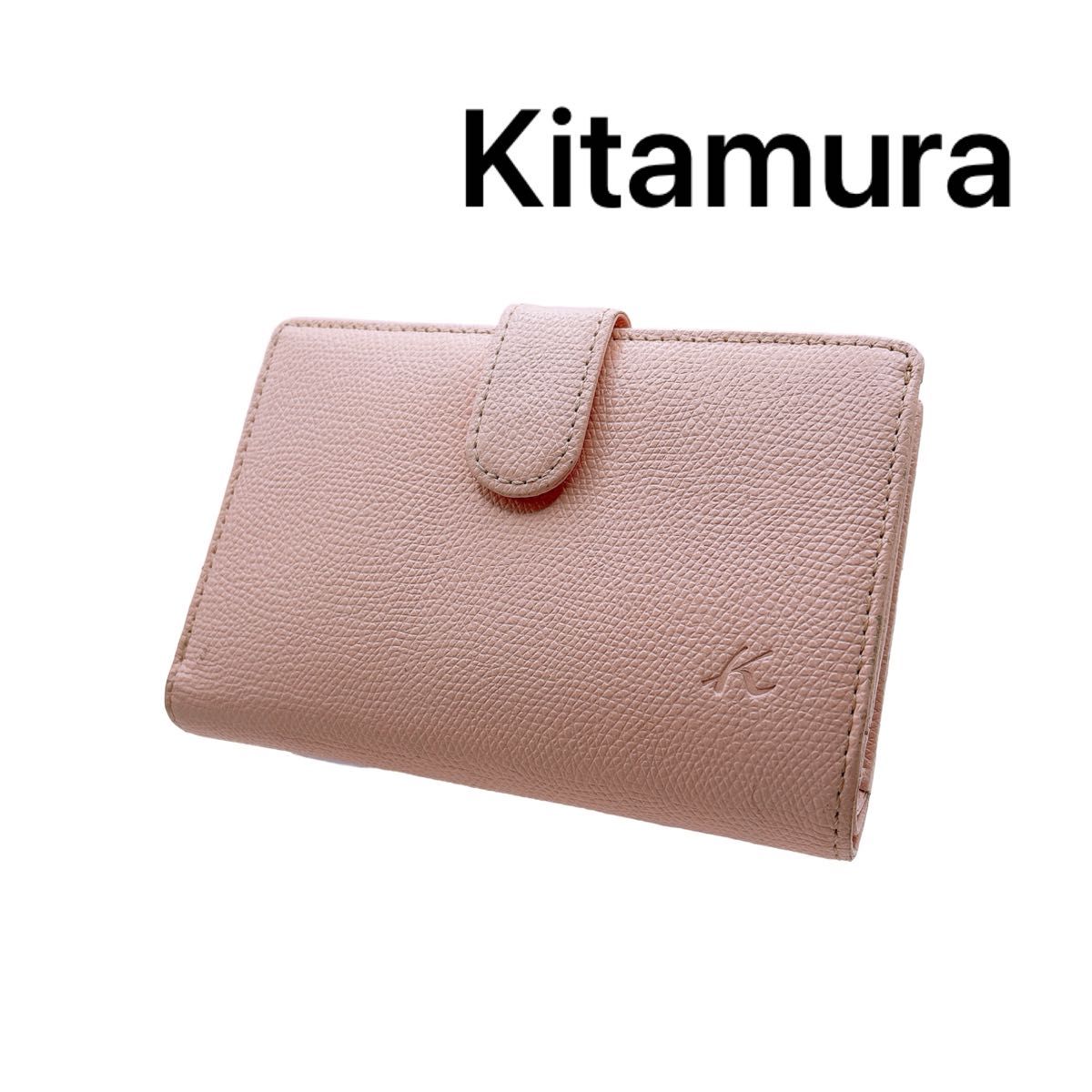 Kitamura 二つ折り財布 ピンク Kロゴ レザー 人気 シンプル｜Yahoo