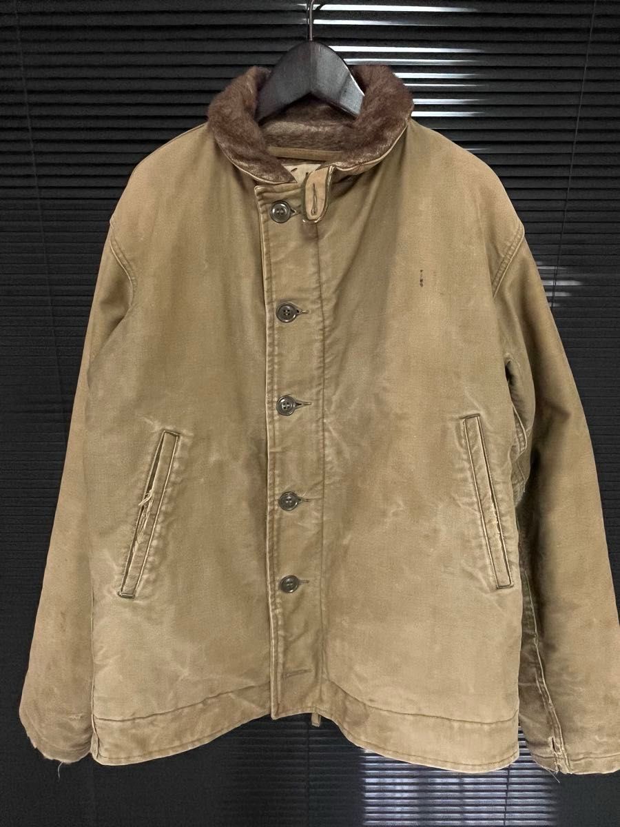 ヴィンテージ40s N1デッキジャケット38 USN 米軍実物 ステンシル