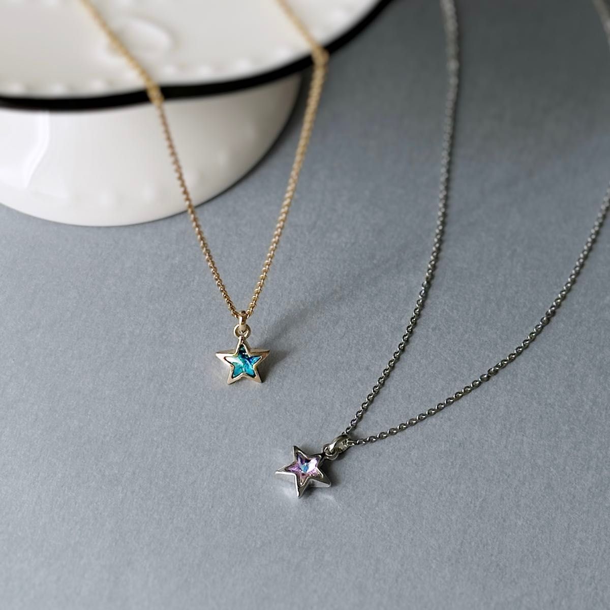 №99 スワロフスキー 星 ネックレス シルバー サージカルステンレス316L