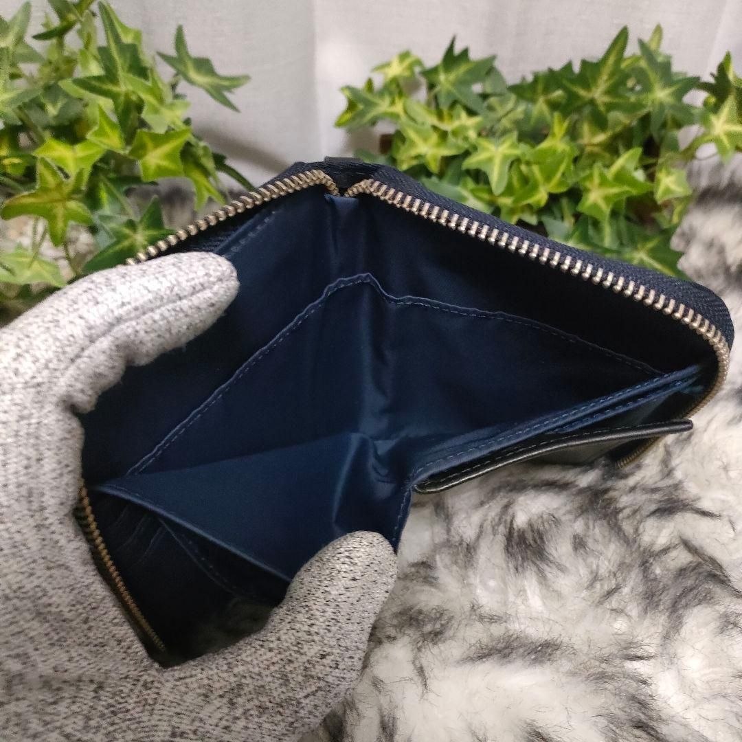 PORTER 財布 ラウンド ダークネイビー ポーター 2つ折り財布 リフト