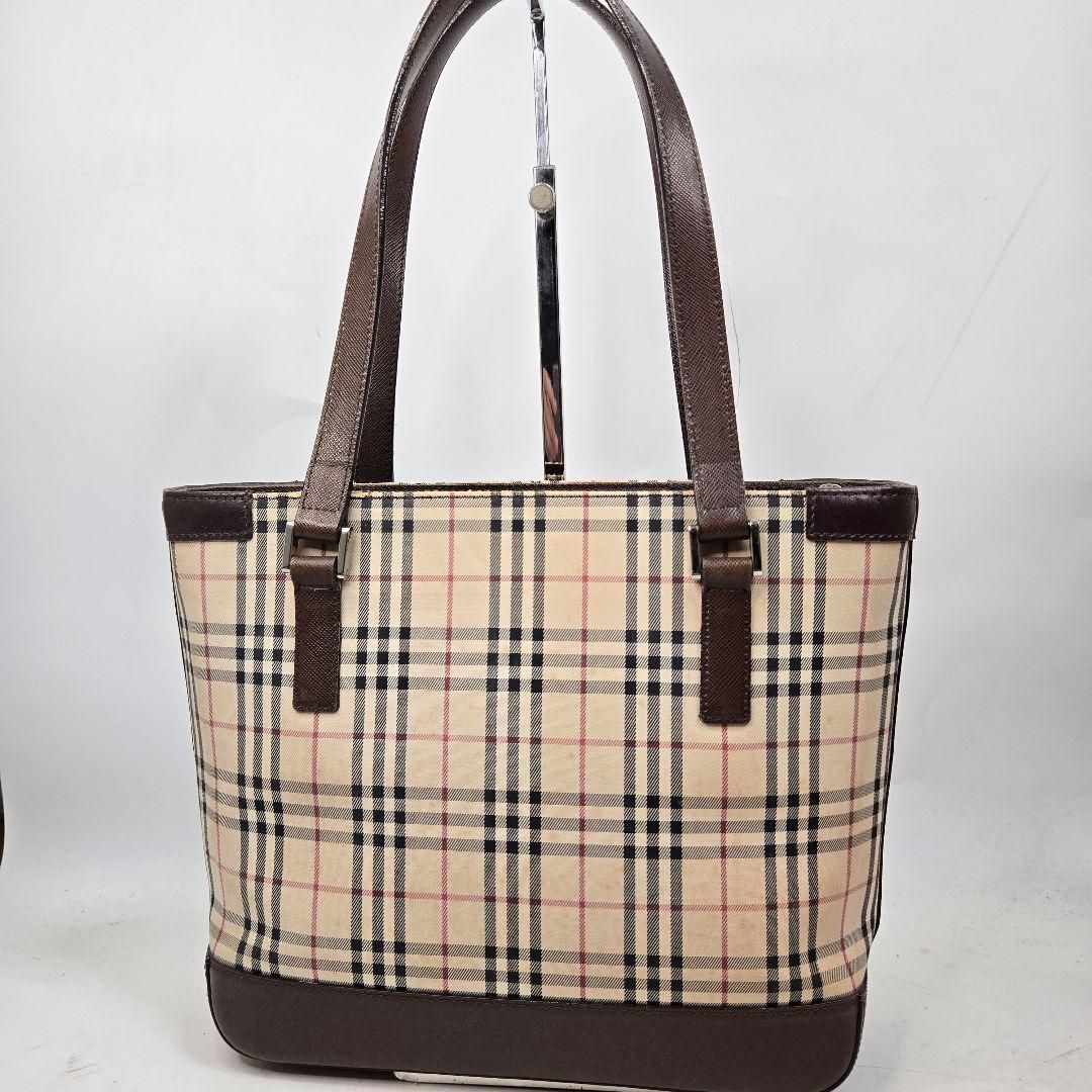 BURBERRY トートバッグ ノバチェック サフィアーノレザー A4収納可能