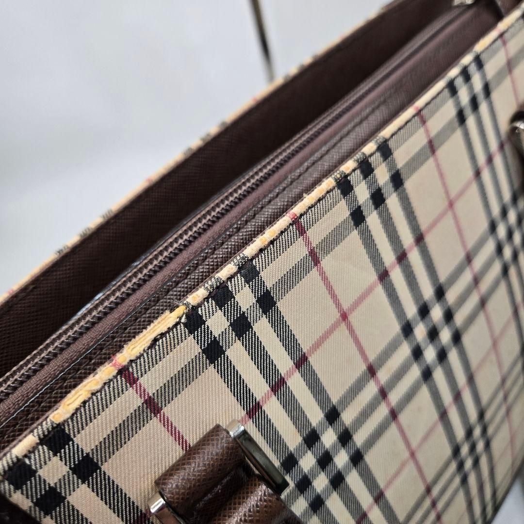 BURBERRY トートバッグ ノバチェック サフィアーノレザー A4収納可能