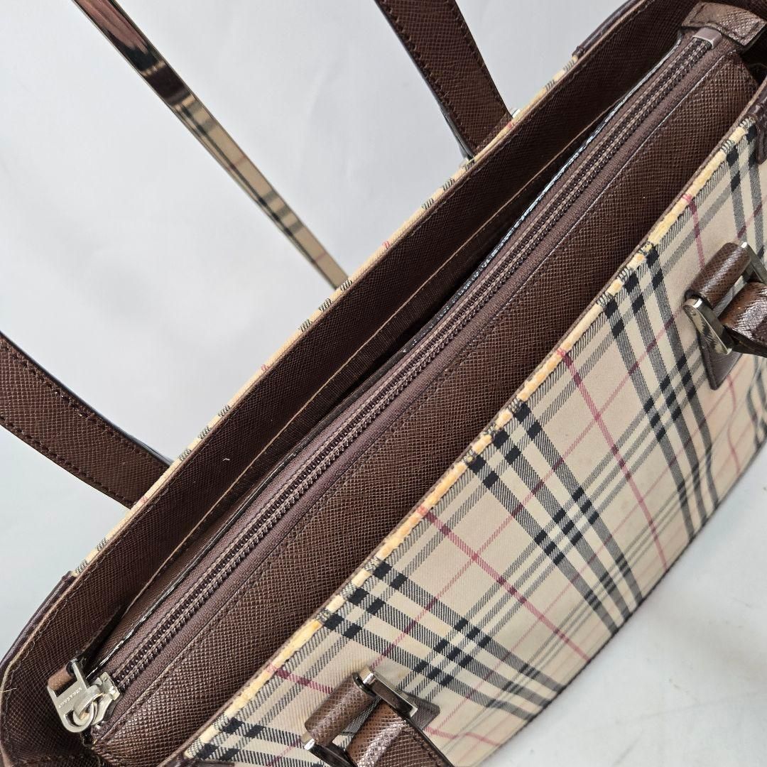BURBERRY トートバッグ ノバチェック サフィアーノレザー A4収納可能