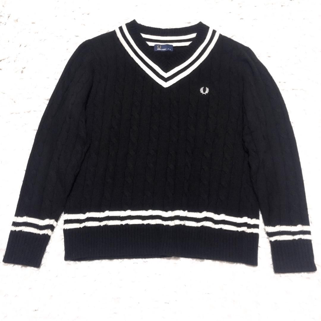 FRED PERRY ケーブルニット Vネック チルデン セーター M Cable V-neck