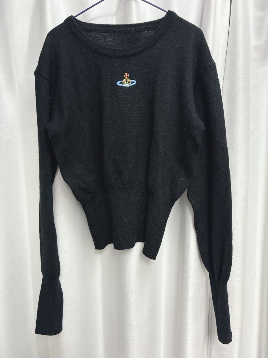 Vivienne Westwood ブラック ニット セーター オーブ刺繍 ヴィヴィアン