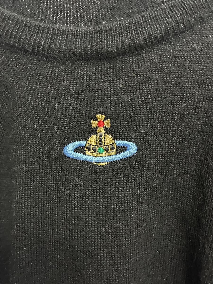 Vivienne Westwood ブラック ニット セーター オーブ刺繍 ヴィヴィアン