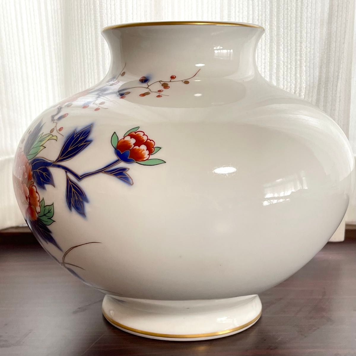 有田焼 深川製 染錦牡丹 花瓶 花器 金彩 壺 陶器 レトロ｜Yahoo!フリマ