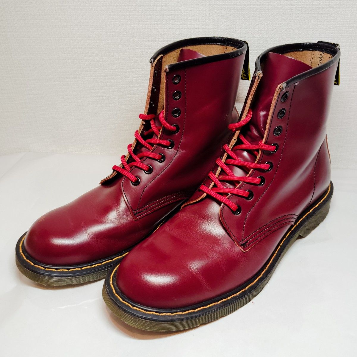 美品 Hawkins 8ホール ブーツ HL42005 チェリーレッド UK5 24cm｜Yahoo