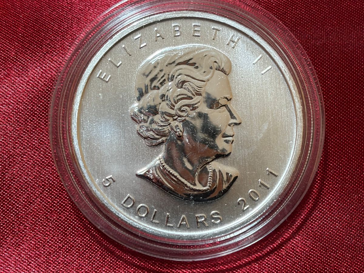 5枚セット メイプルリーフ銀貨 1オンス 5ドル銀貨 カナダ 純銀