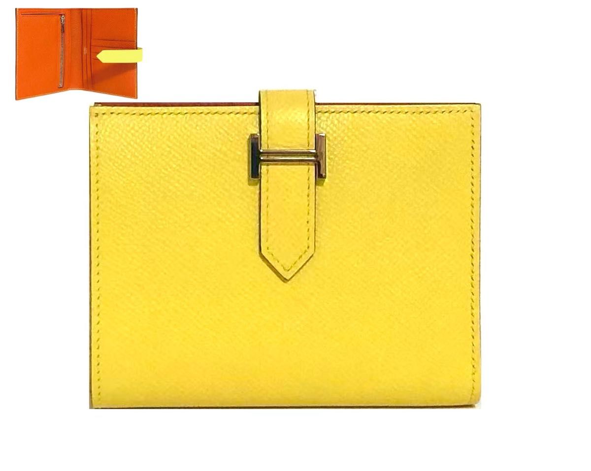 未使用 エルメス HERMES 折財布 ベアン コンパクト ヴェルソ BEARN