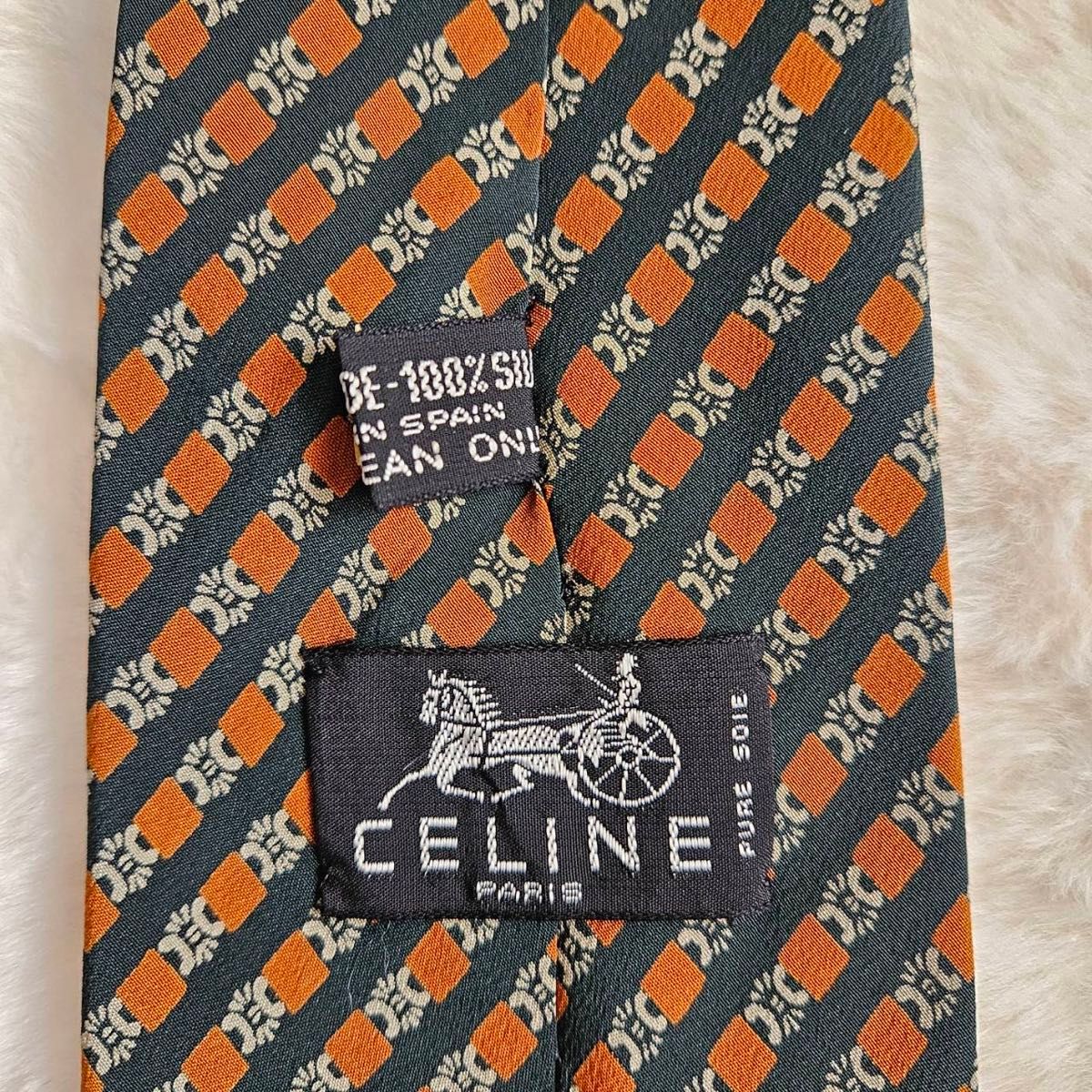 CELINE セリーヌ ネクタイ 総柄 マカダム柄 トリオンフ レジメンタル