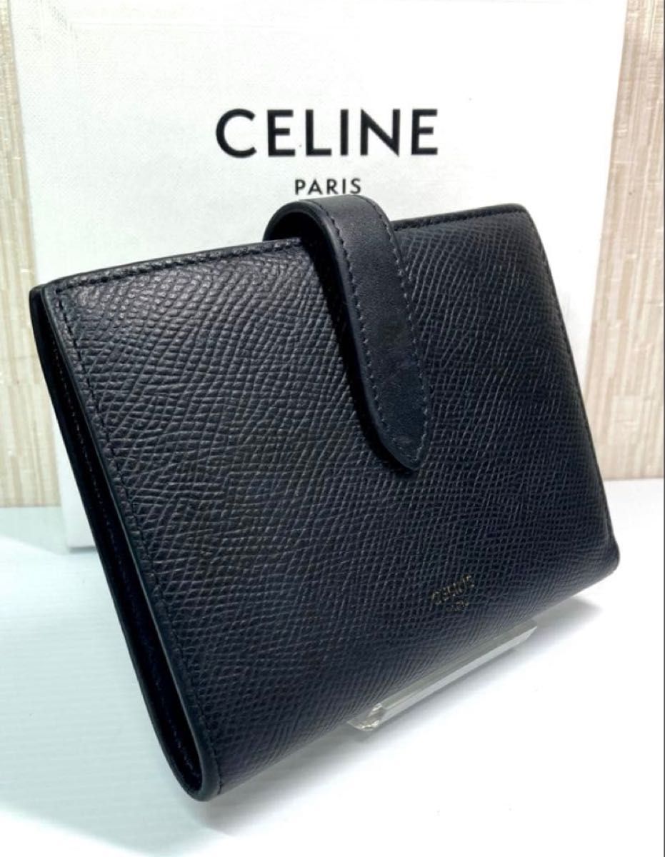 CELINE セリーヌ ミディアム ストラップウォレット レザー 二つ折り