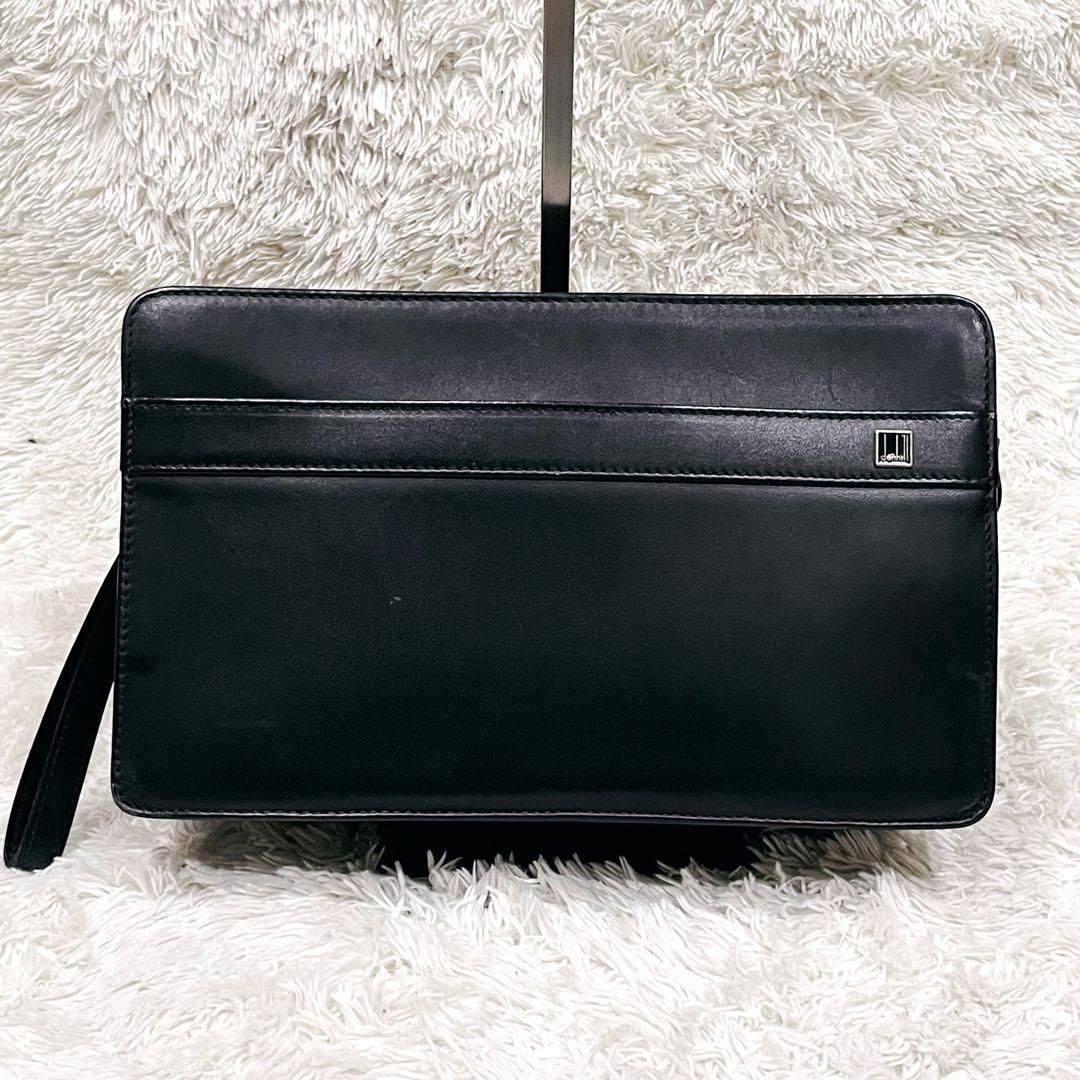 Dunhill レザー ブラック メンズ セカンドバッグ クラッチバッグ