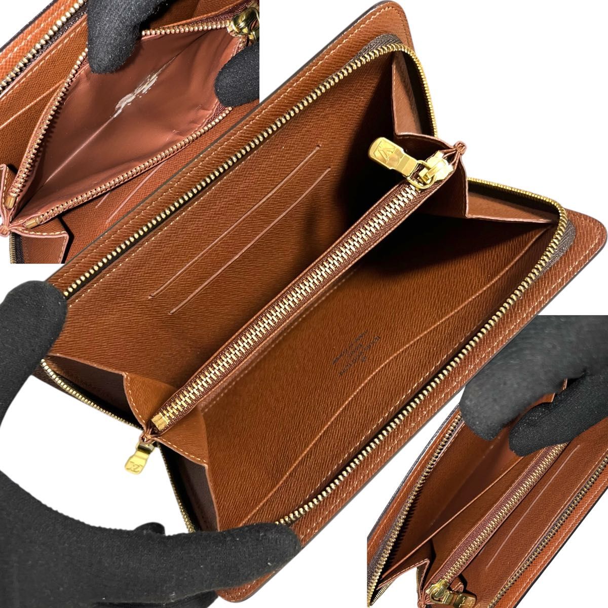 外装極美品 ルイヴィトン モノグラム ポルトモネジップ ラウンド