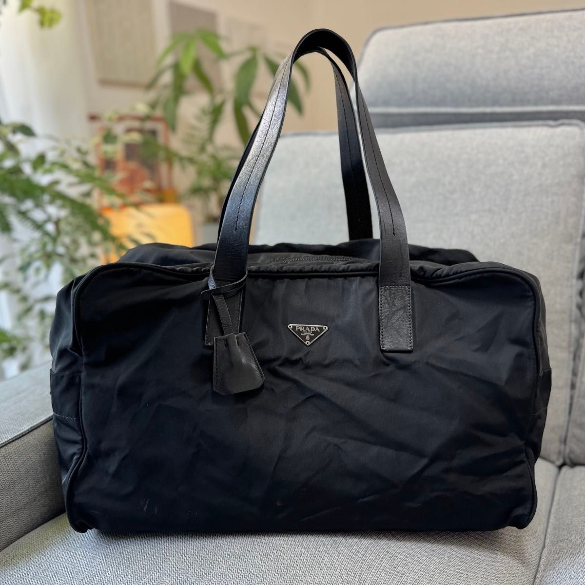 PRADA プラダ テスート ナイロン ボストンバッグ ブラック 持ち手