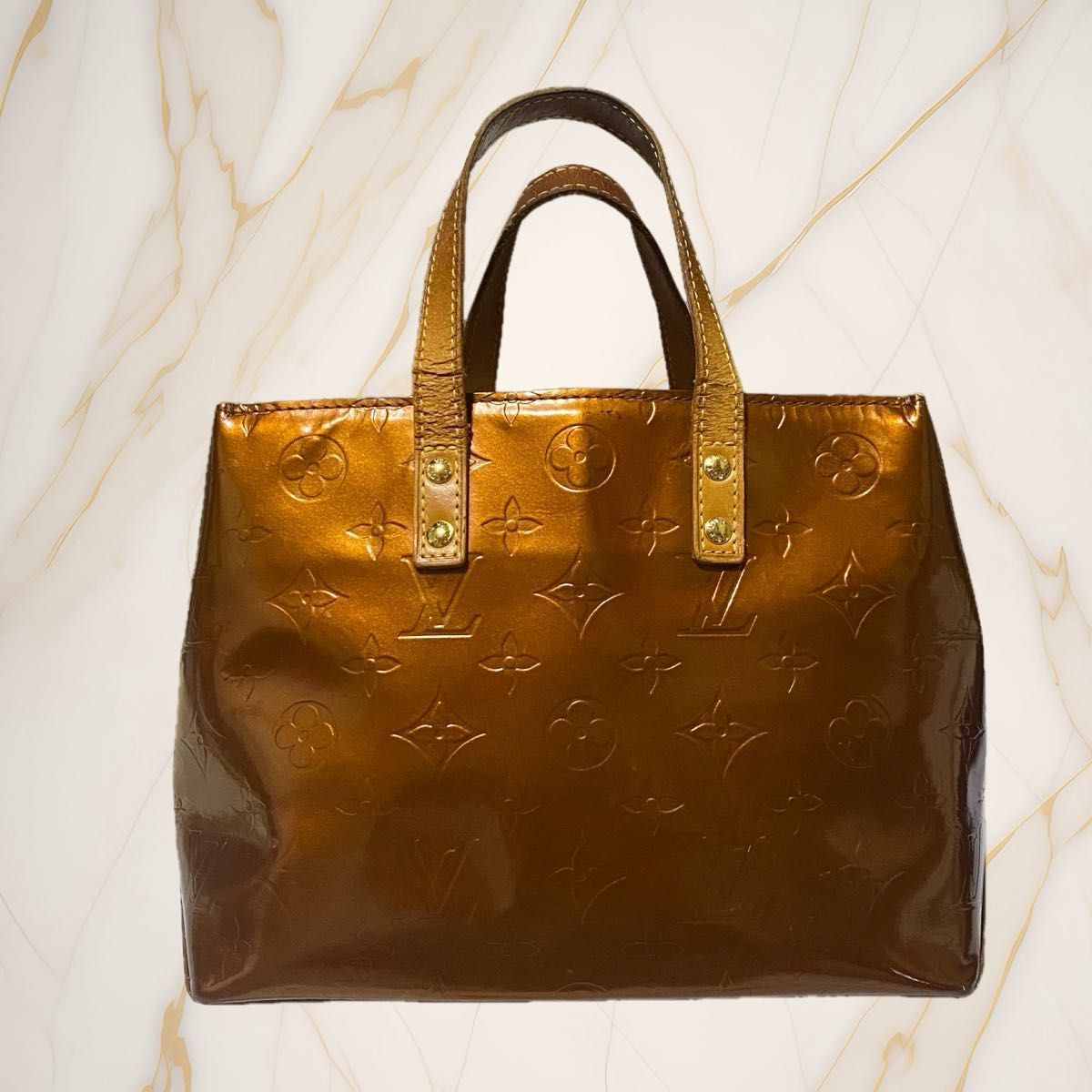 LOUIS VUITTON モノグラム ヴェルニ リードPM ブロンズ パテントレザー