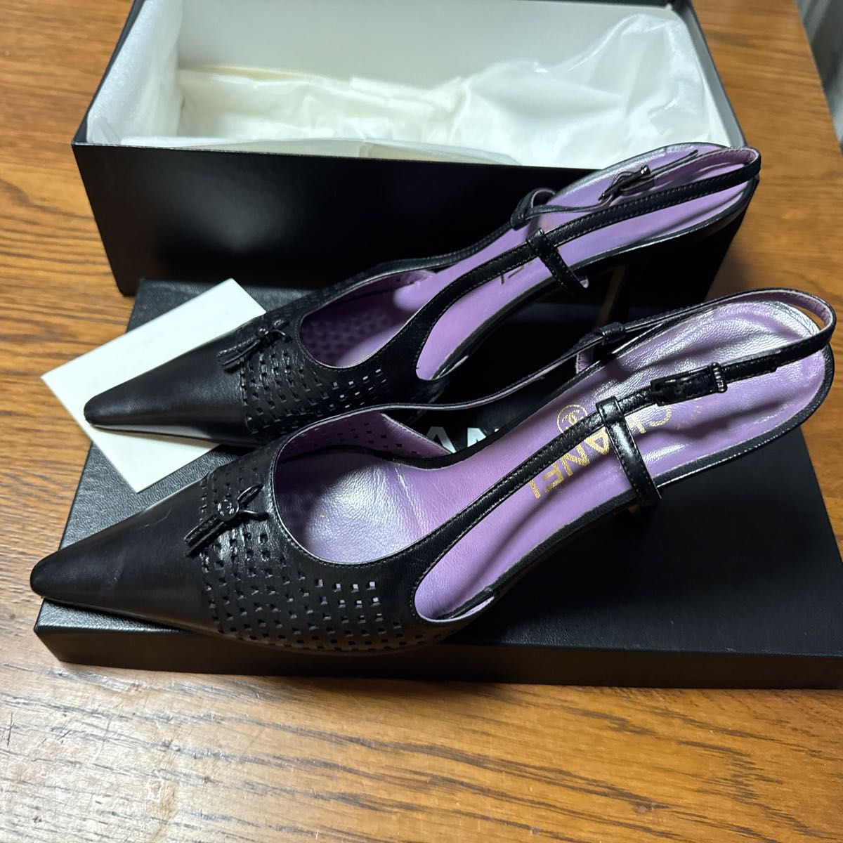 CHANEL シャネル パンプス ブラック ポインテッドトゥ ココマーク