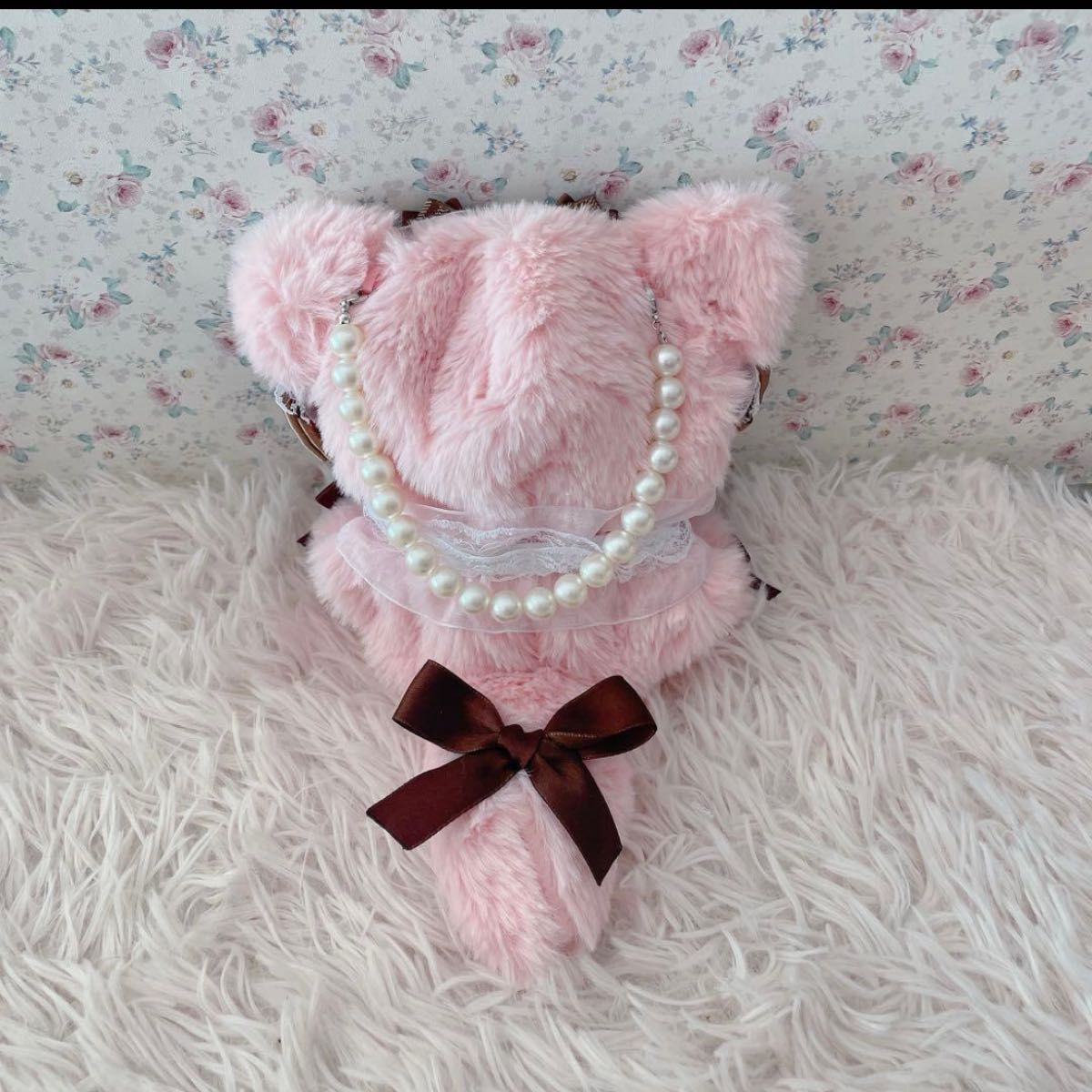 12cmおすわりぬい服 ロリ姫系 猫の着ぐるみ ブラウン×ピンク｜Yahoo