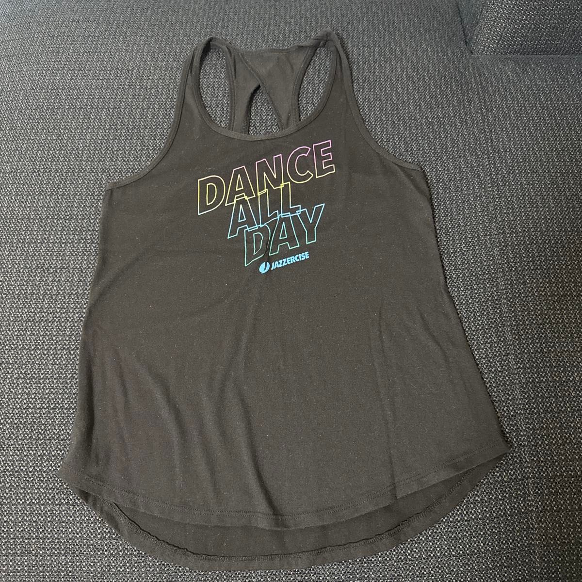 JAZZERCISE ジャザサイズ タンクトップ DANCE ALL DAY ブラック S