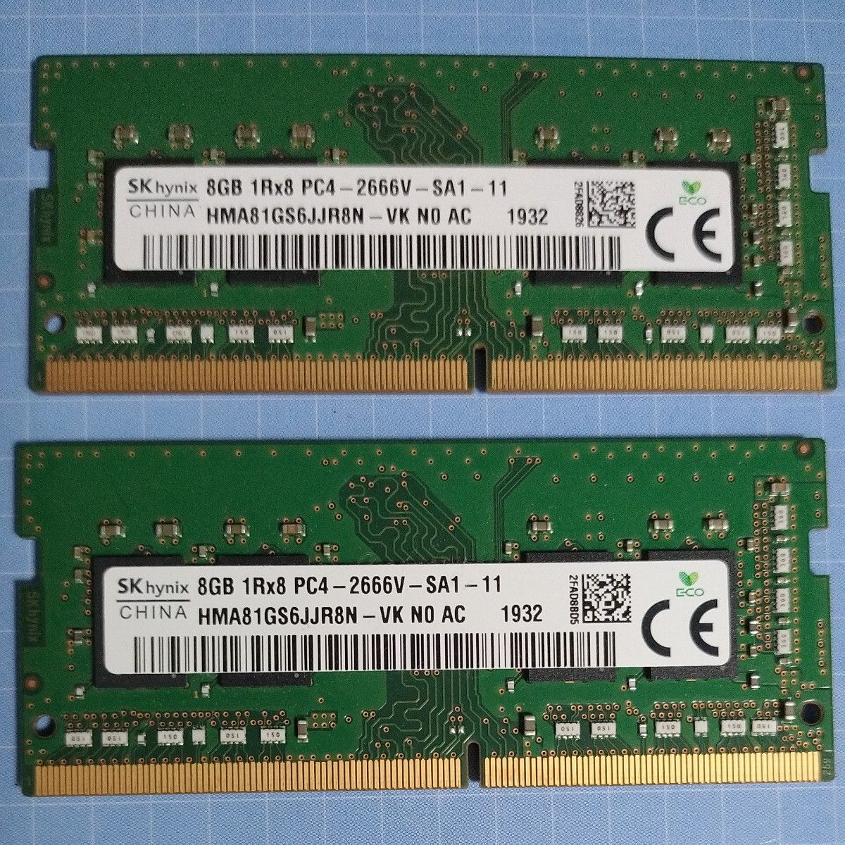 16GB】SKhynix HNA81GS6JJR8N-VK 8GB 2枚セット SO-DIMM PC4-2666V