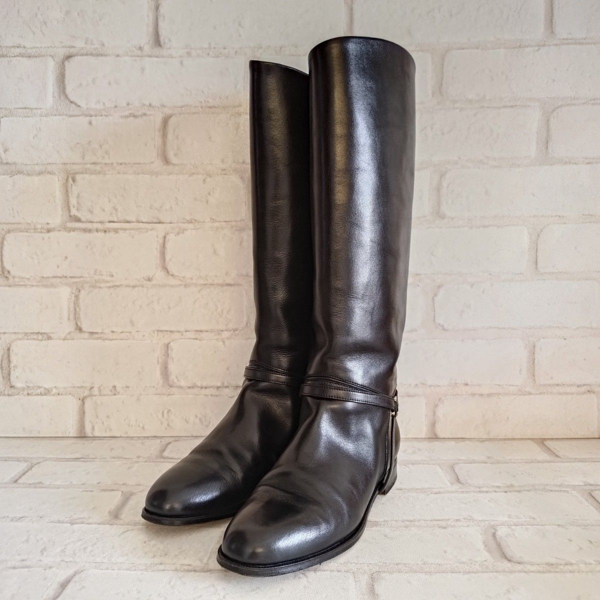 美品 TANINO CRISCI 23 ブラック ベルト ジョッキー レザー 36｜Yahoo