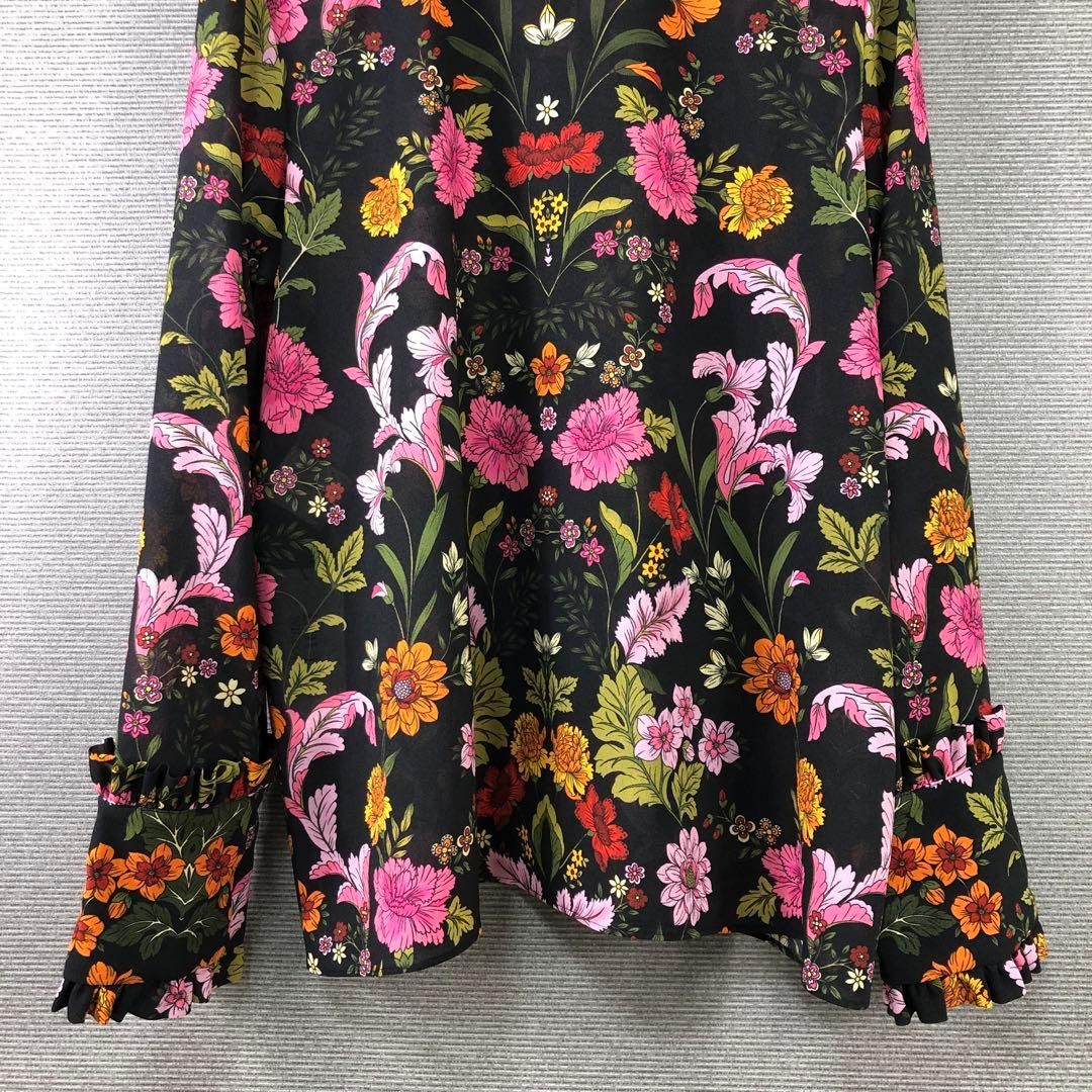 未使用品 ルルウィルビー 25AW シンメトリーフラワーリボンブラウス
