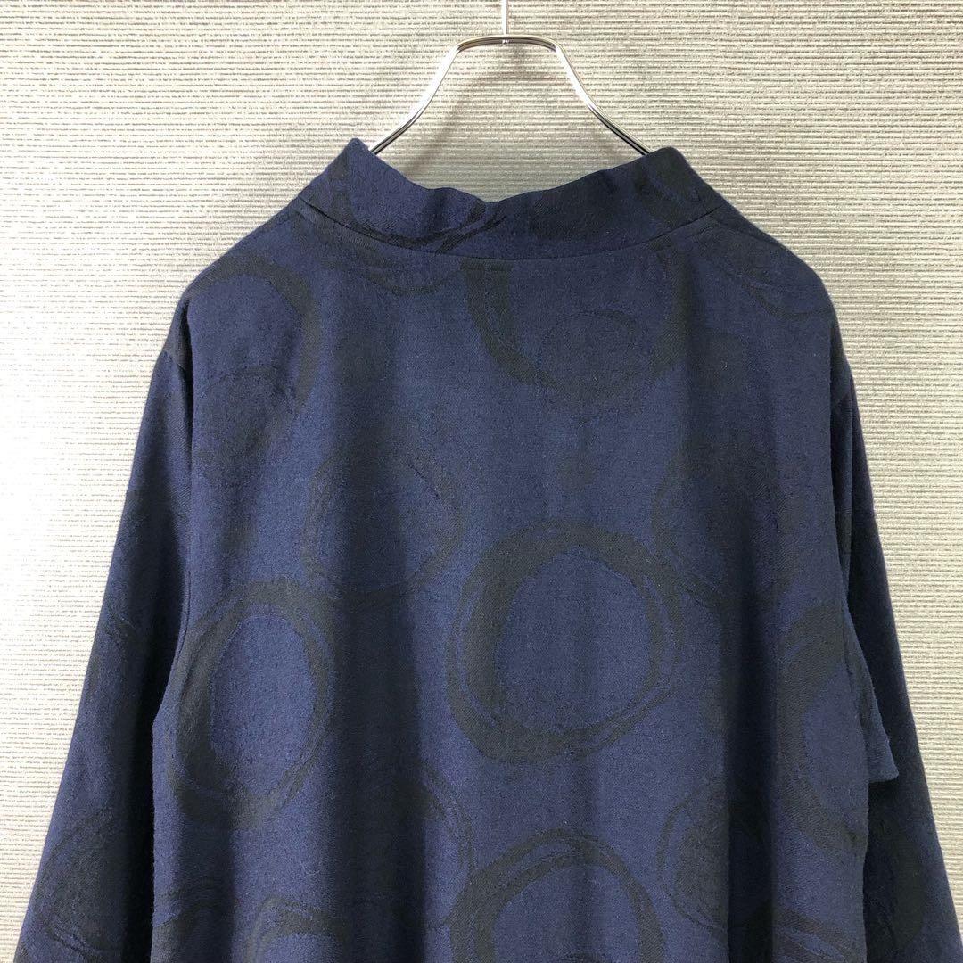 美品 】センソユニコ 慈雨 ロングワンピース サークル柄 ネイビー40