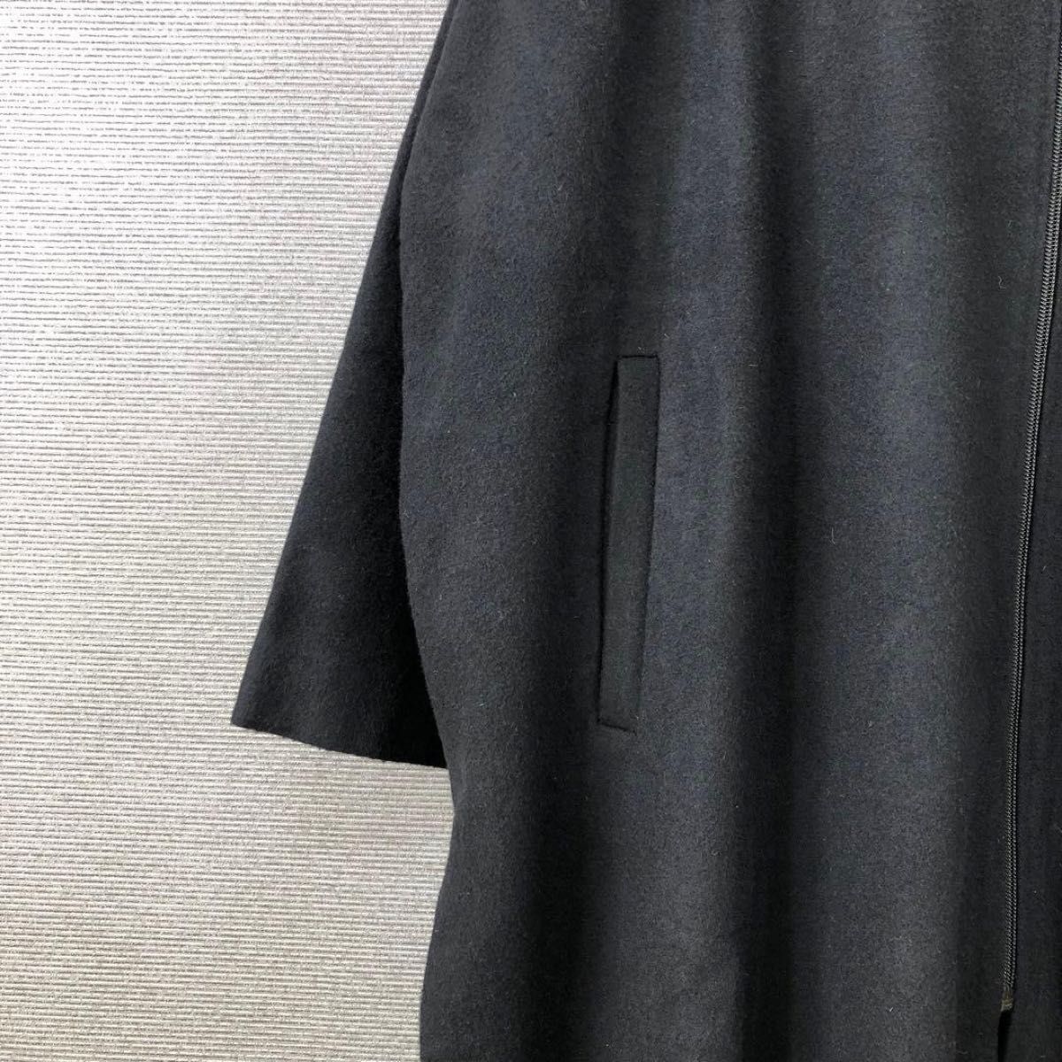 BEARDSLEY ウール混 メルトン フードBIGコート F ブラック｜Yahoo