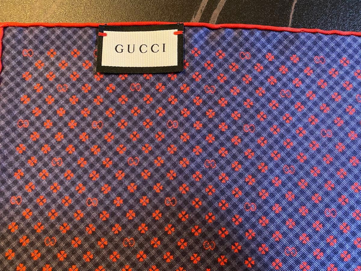 GUCCI グッチ スカーフ シルク GG柄 ネイビー レッド｜Yahoo!フリマ