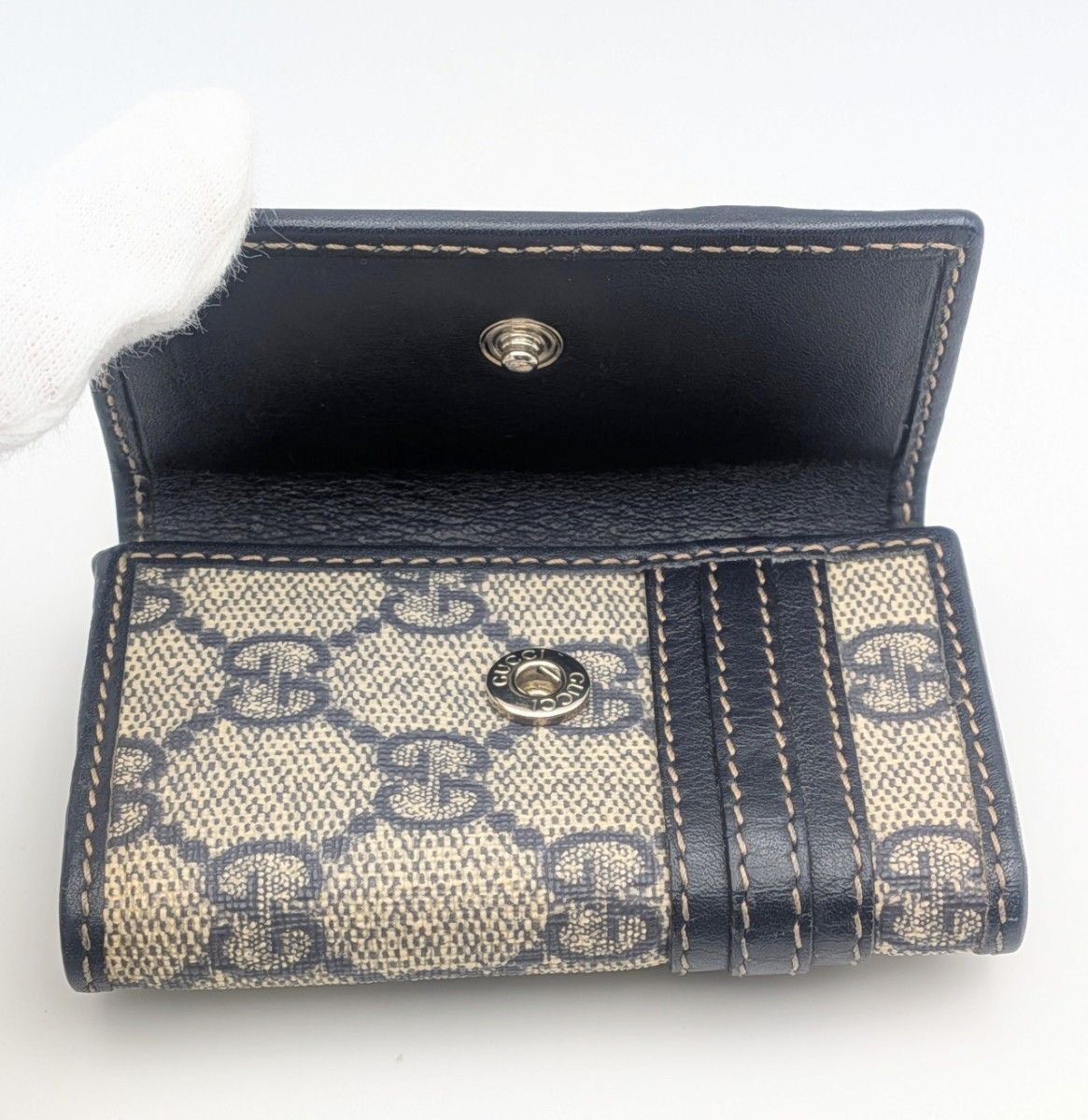 美品 GUCCI グッチ スプリーム GG キーケース 6連 ネイビー｜Yahoo
