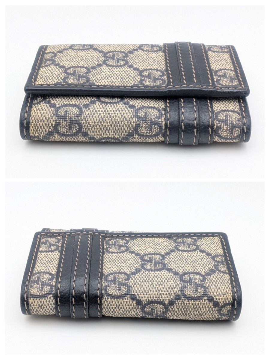 美品 GUCCI グッチ スプリーム GG キーケース 6連 ネイビー｜Yahoo
