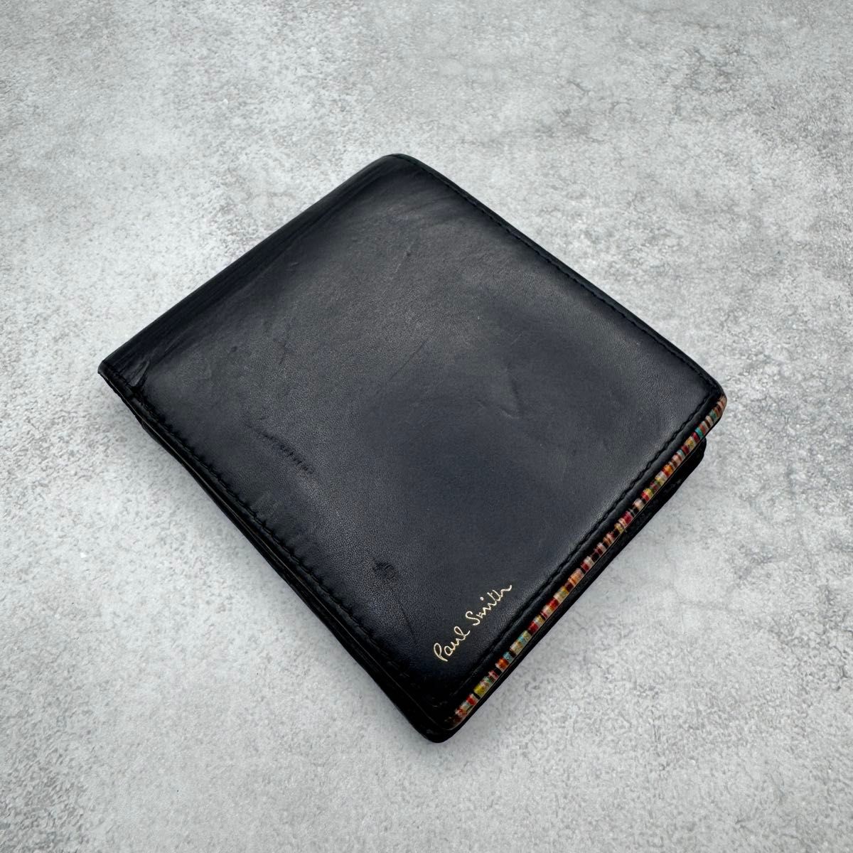 Paul Smith ポールスミス 二つ折り財布 マルチストライプ ブラック