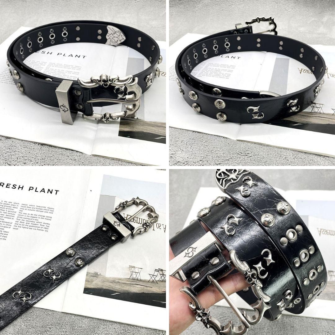 スタッズ ベルト Y2K Y3K ゴシック パンク 韓国 黒 メンズ兼用 先取り