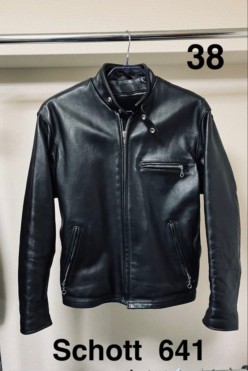Schott ショット641 インナーボアライナー付 立襟シングルライダース