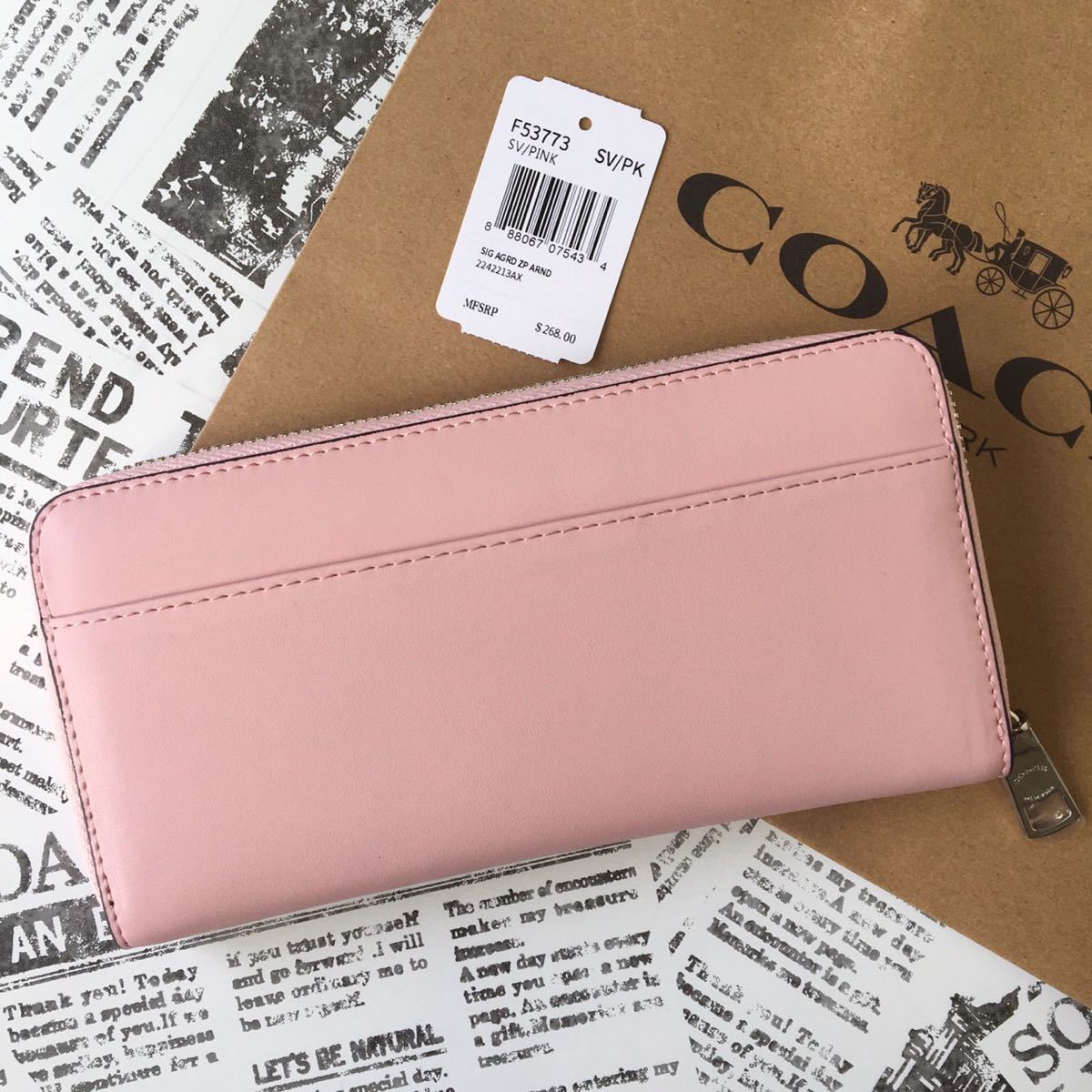 COACH コーチ 長財布 F53773 スヌーピー ピンク コラボ ホワイトデー