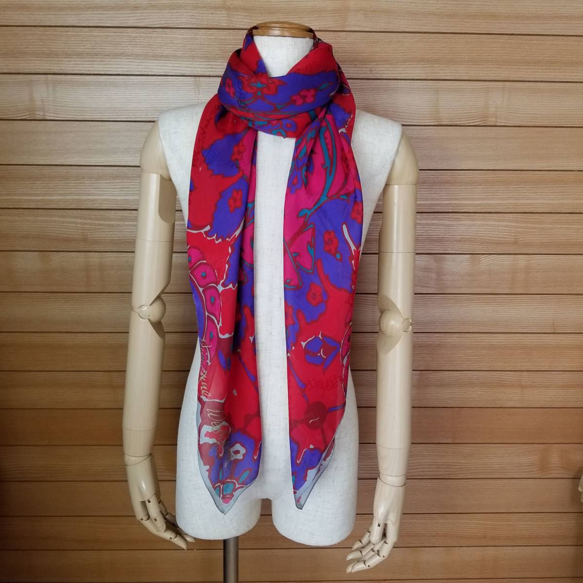日本製 シルクシフォン 大判スカーフ レッド 新品 Vivienne Westwood
