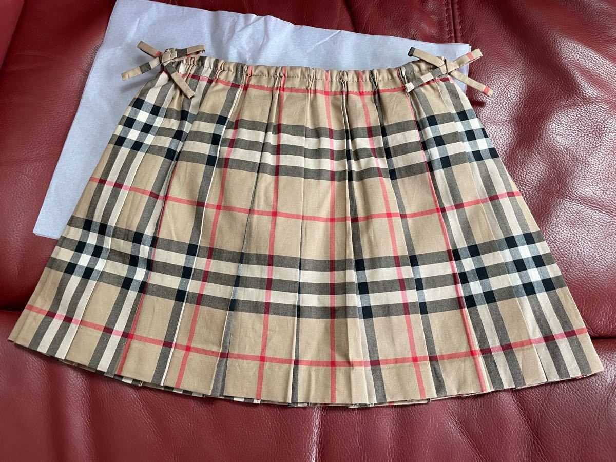 新品 Burberry バーバリー 定番 チェックスカート 2Y エビー キッズ