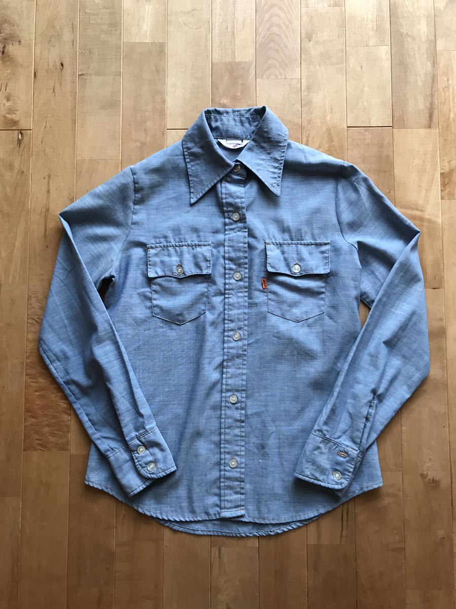 80s美品】Levi's リーバイス オレンジタブ シャンブレーシャツ サイズS