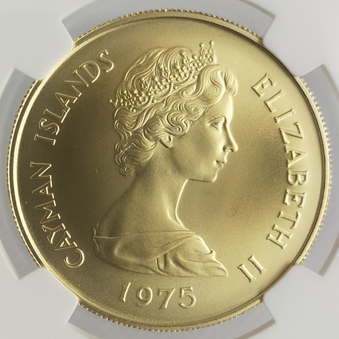 最高鑑定 世界6枚のみ 1975 イギリス領ケイマン諸島 100ドル 金貨 NGC