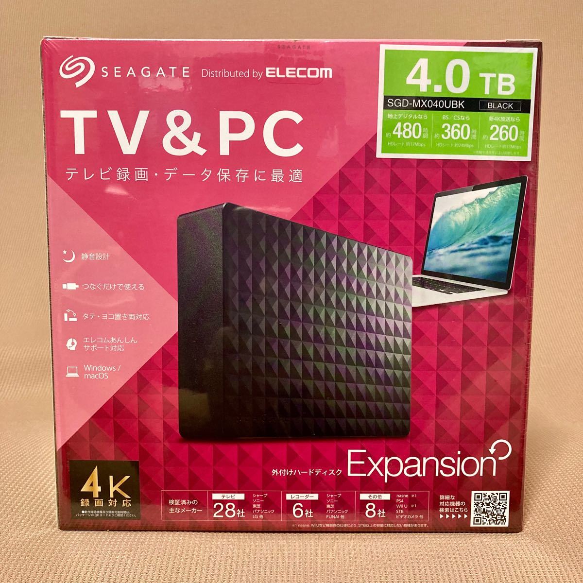 新品未開封 エレコム 外付けハードディスク 4 0TB SGD-MX040UBK ELECOM