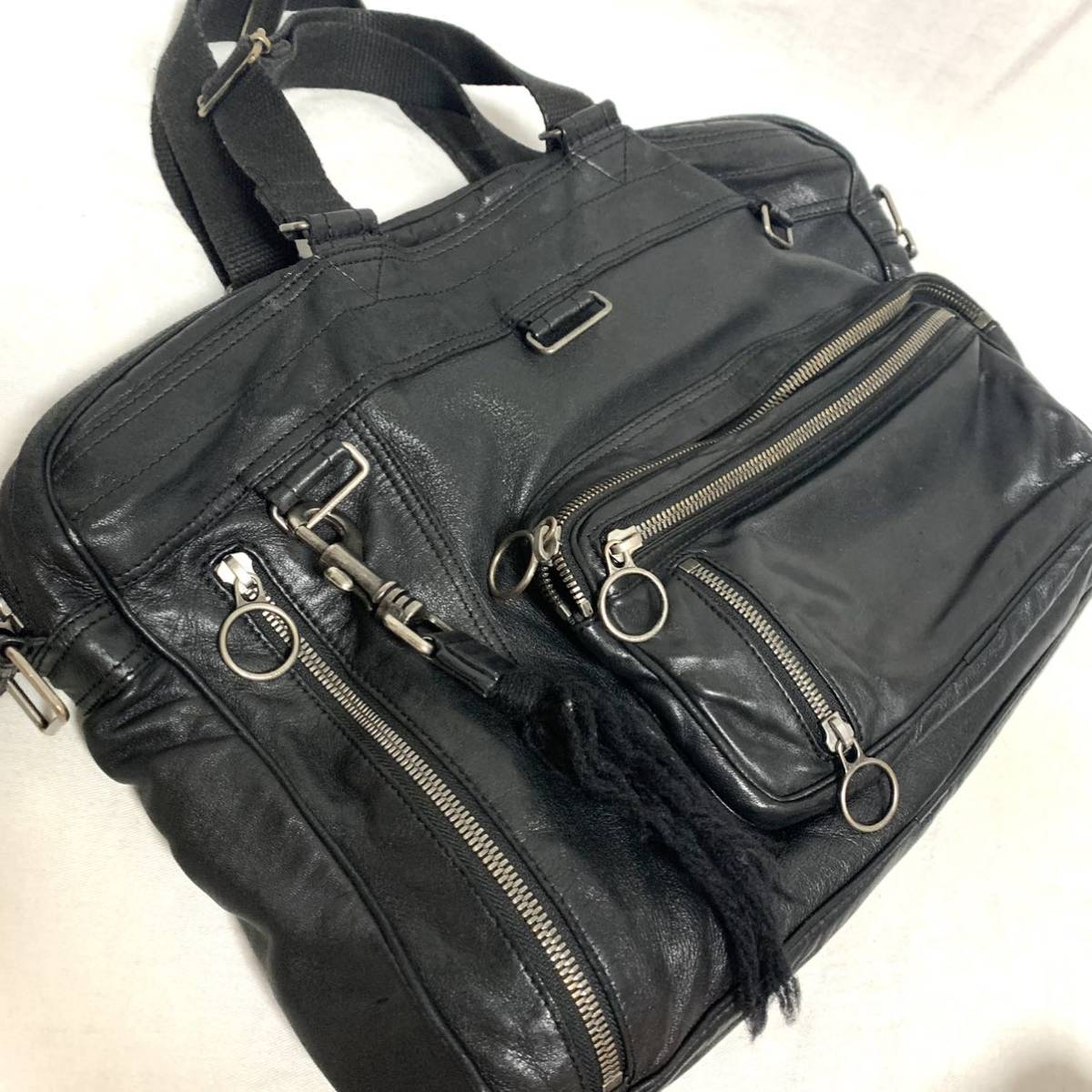 希少 Dior HOMME ディオールオム DeVille ドゥビル 2way レザー
