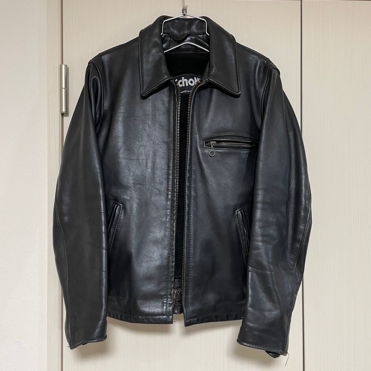schott ショット 642 襟付き シングルライダース レザージャケット32