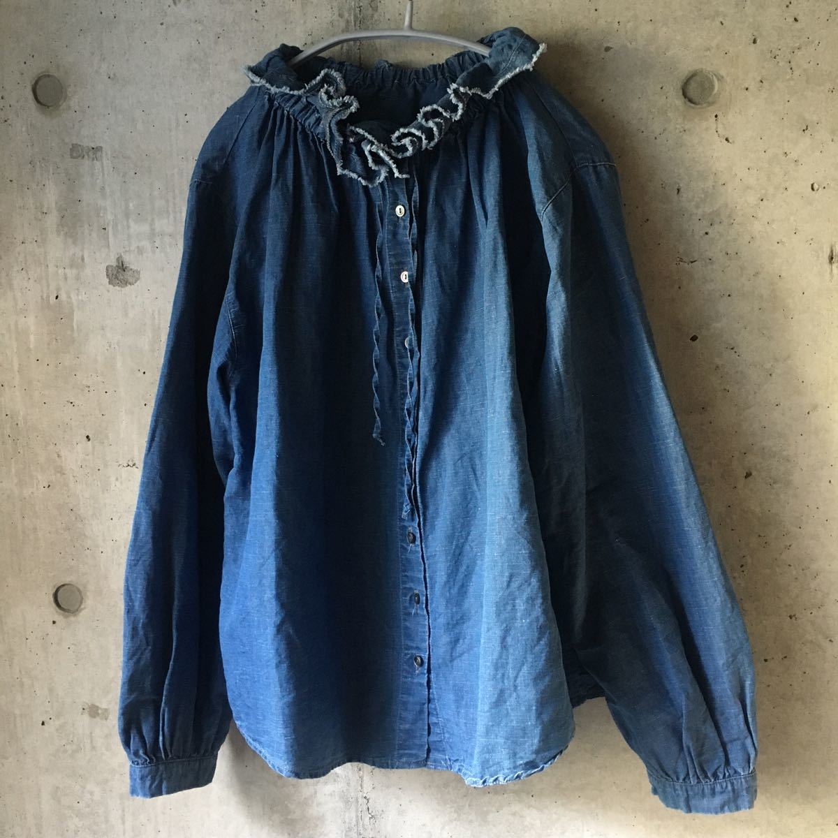 nest robe ネストローブ 2019A/W デニムフリルブラウス リネンブラウス