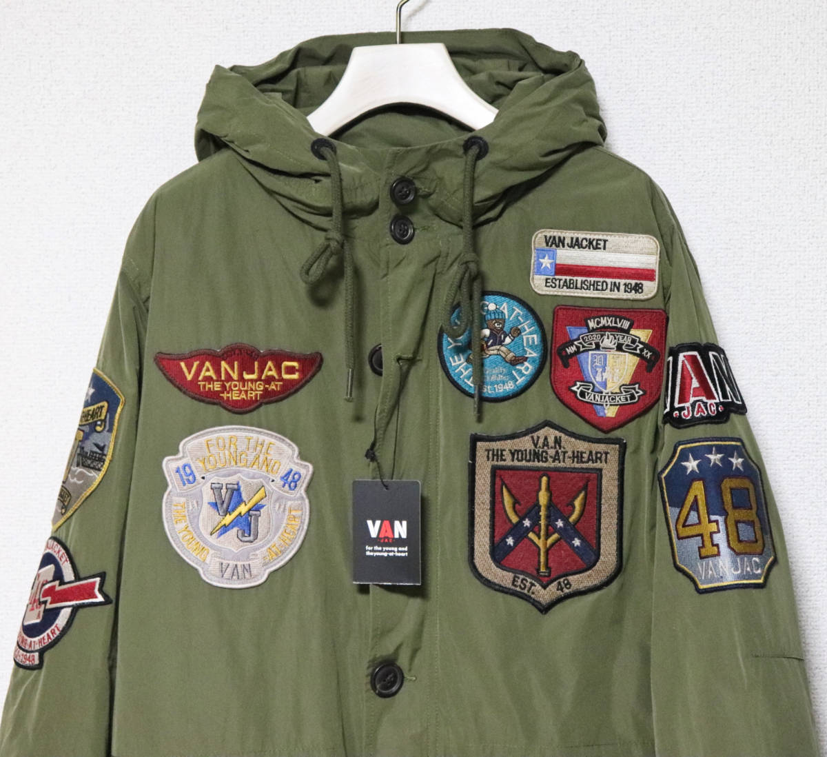 新品タグ付き【VAN JAC】ヴァンジャケット 高密度織り素材 ワッペン