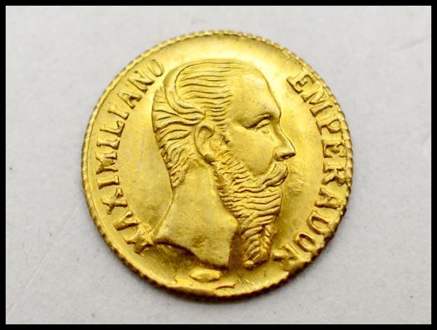 Yahoo!オークション - 美品 K21.6 メキシコ 1865年 1ペソ金貨 マクシミ