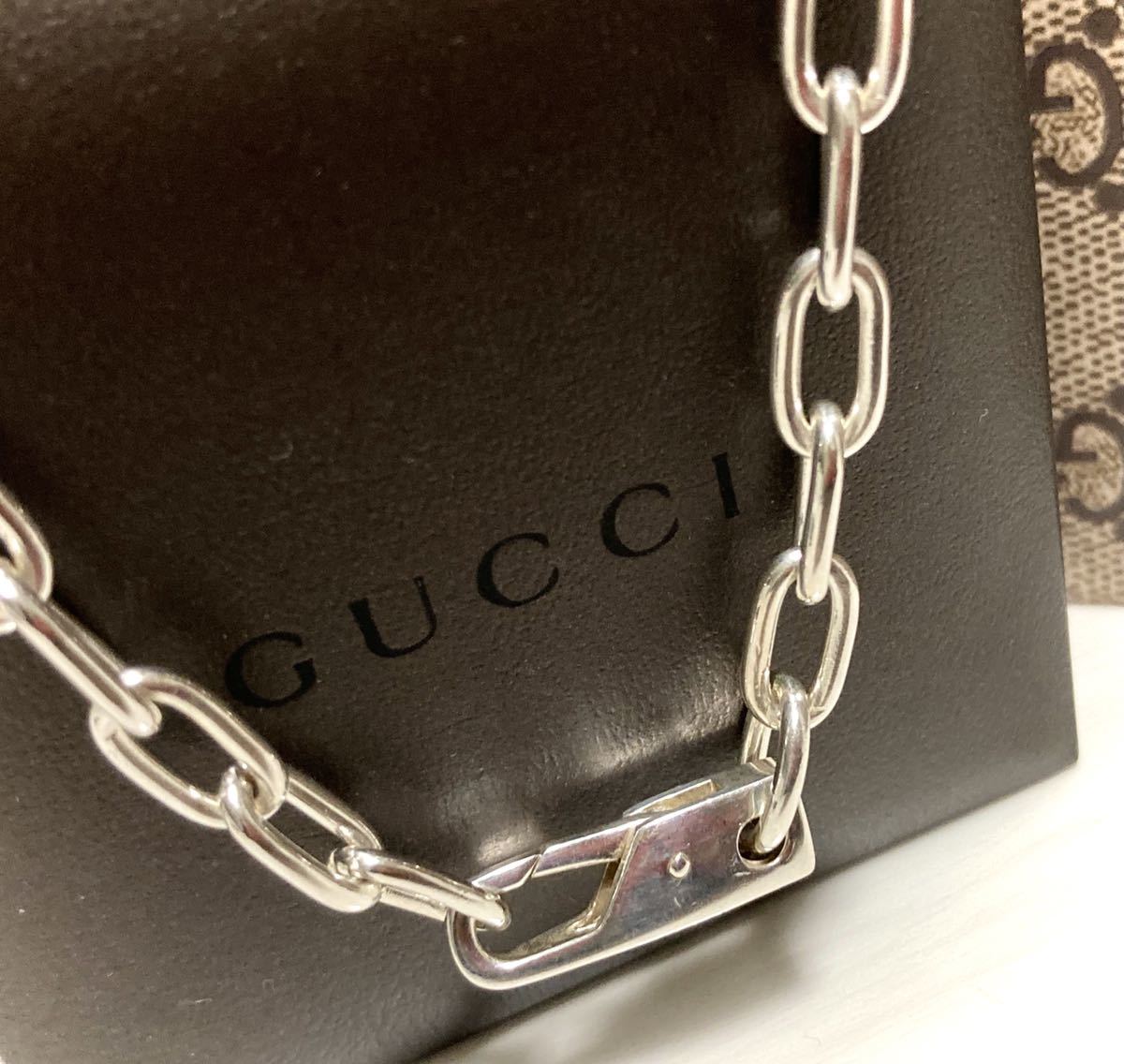 正規品 GUCCI/グッチ 極太チェーンリンクネックレス ヴィンテージ
