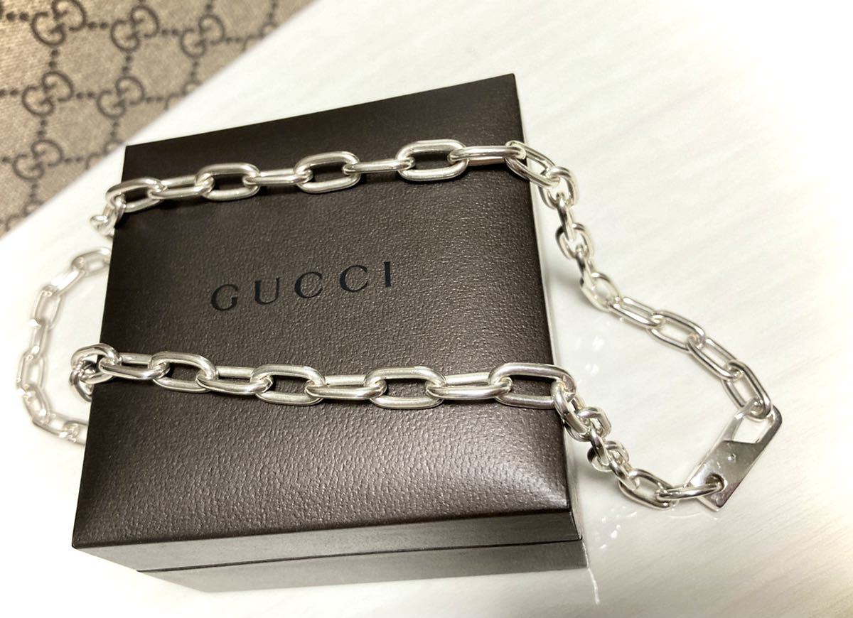正規品 GUCCI/グッチ 極太チェーンリンクネックレス ヴィンテージ